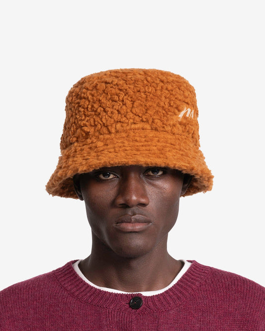 Marni Men's Hats Twist Teddy Bucket Hat in Rust