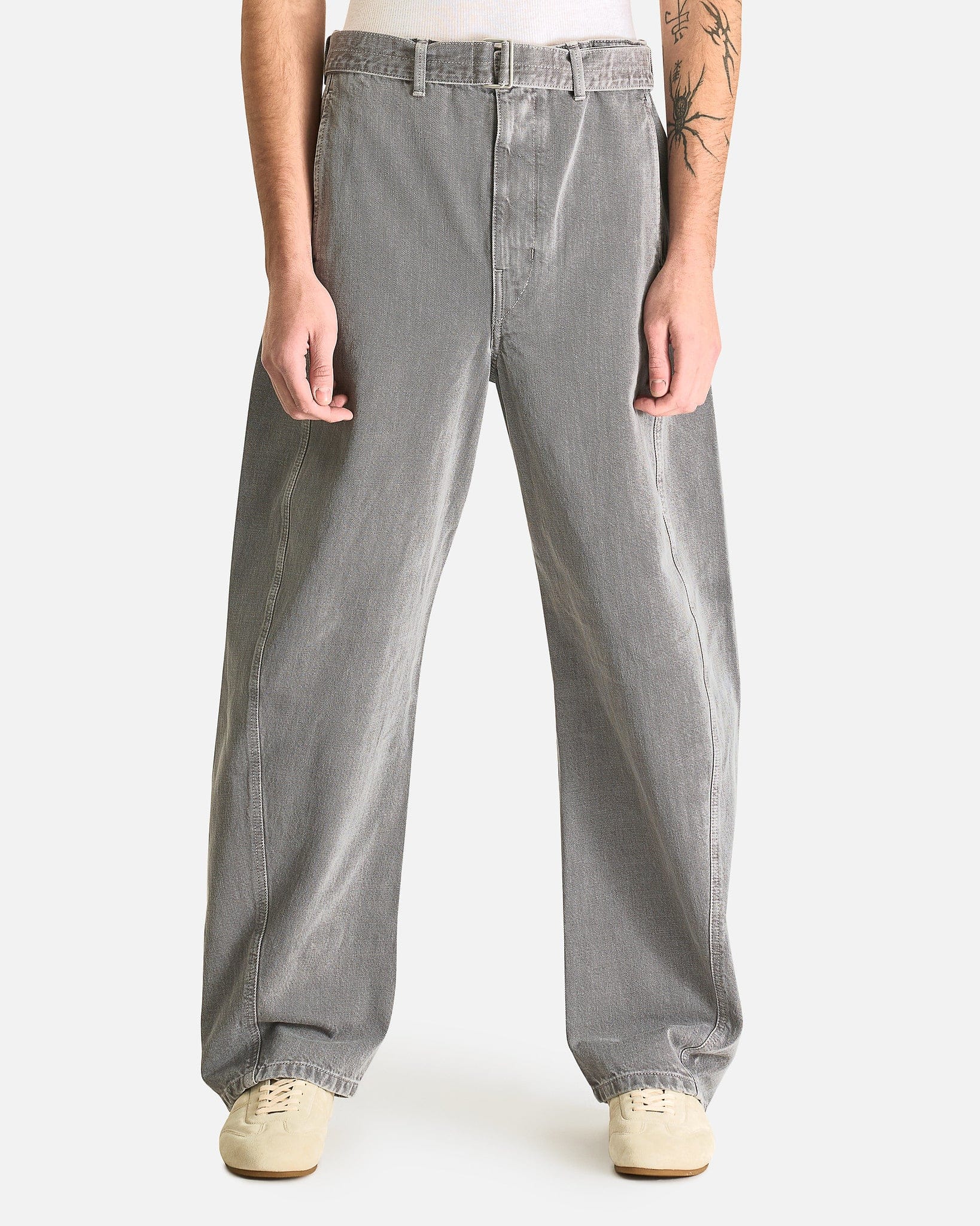 LEMAIRE Men's Pants Twisted Belted Pant in Heather