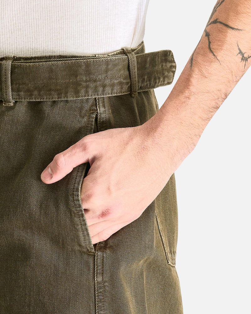LEMAIRE Men's Pants Twisted Belted Pant in Moss Green