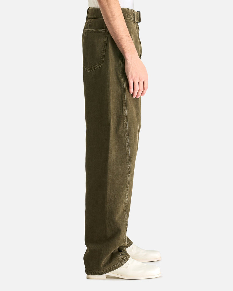 LEMAIRE Men's Pants Twisted Belted Pant in Moss Green