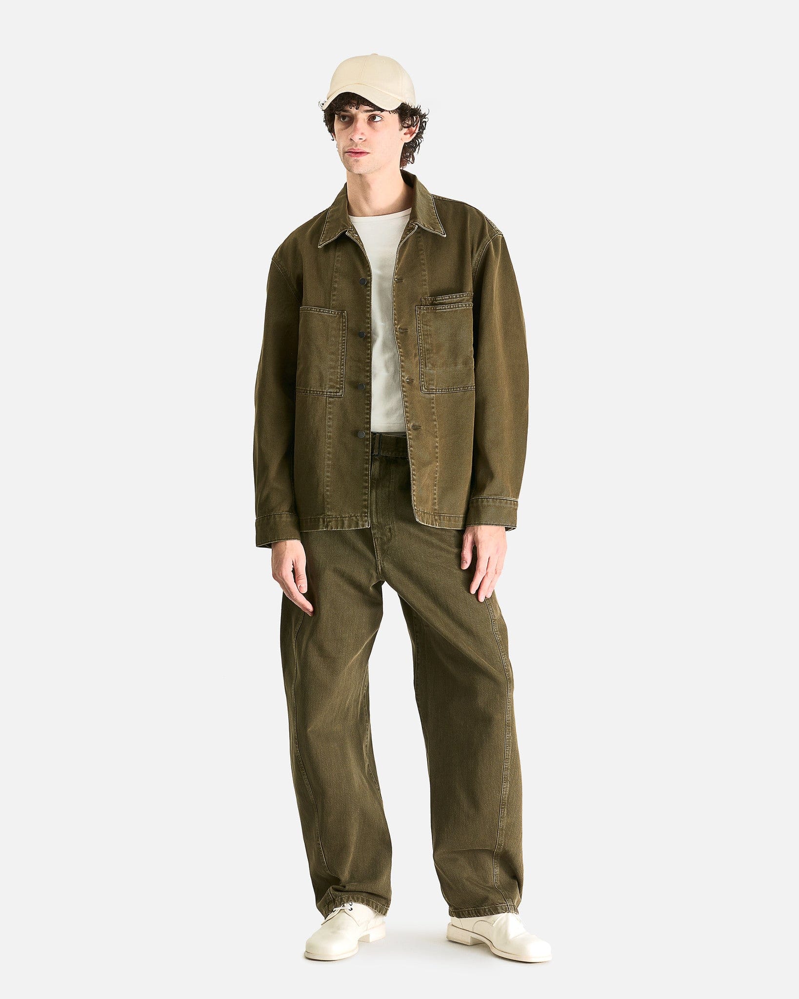 LEMAIRE Men's Pants Twisted Belted Pant in Moss Green