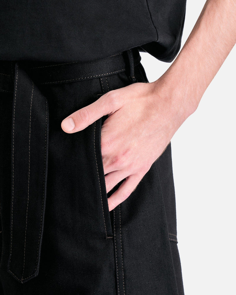 LEMAIRE Men's Pants Twisted Belted Pants in Black