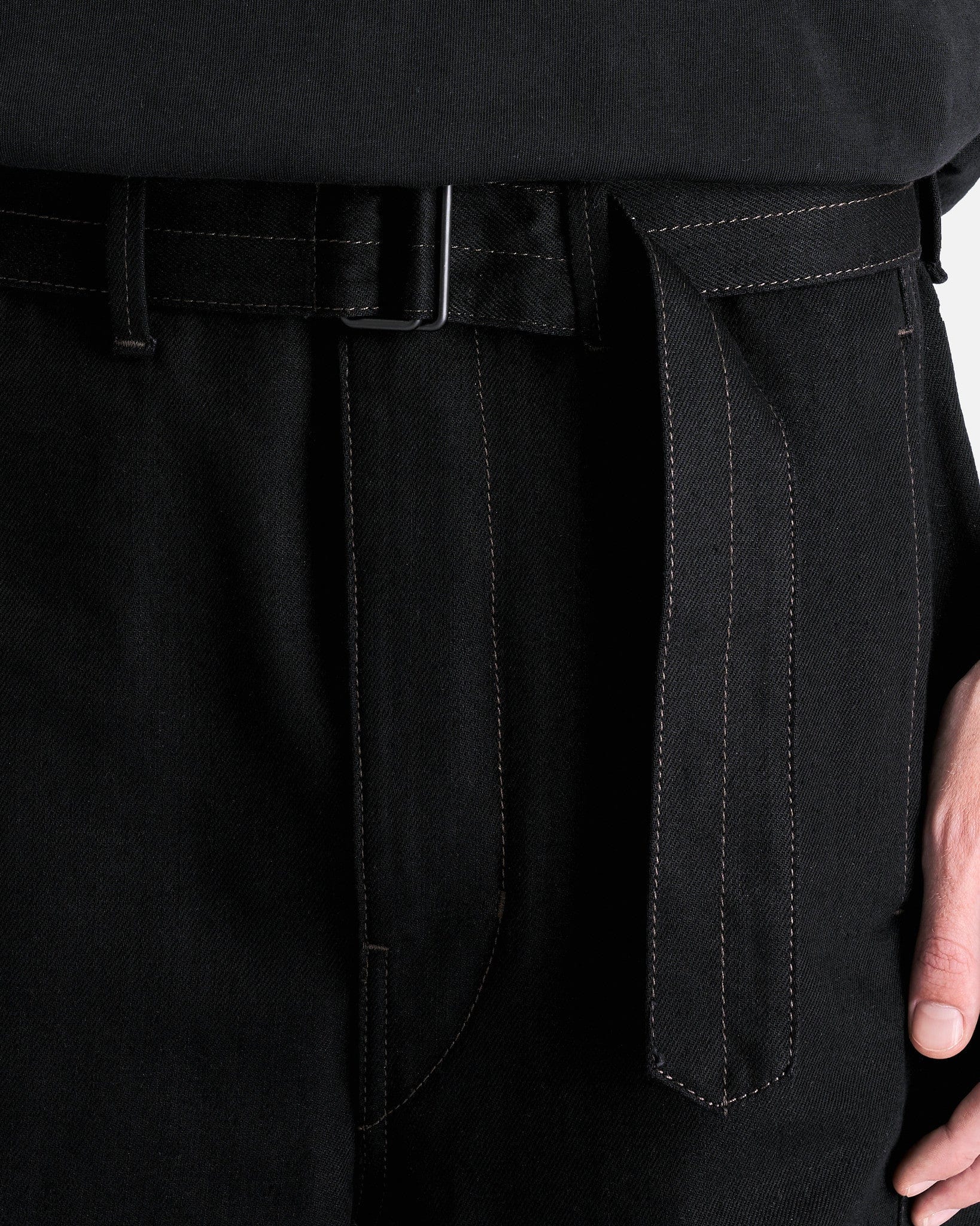 LEMAIRE Men's Pants Twisted Belted Pants in Black
