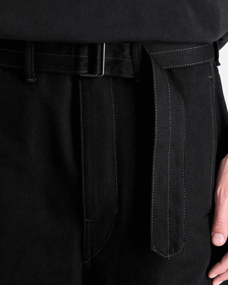 LEMAIRE Men's Pants Twisted Belted Pants in Black