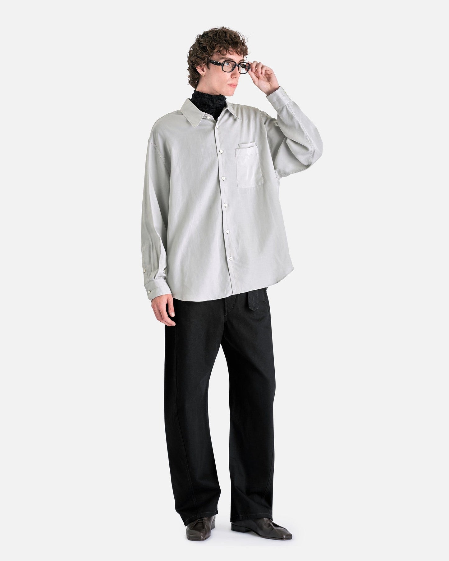 LEMAIRE Men's Pants Twisted Belted Pants in Black