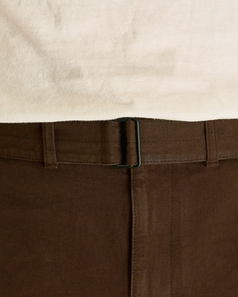 Lemaire Men's Pants Twisted Belted Pants in Cacao