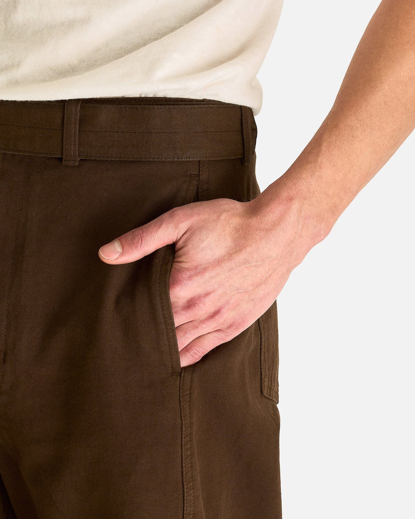 Lemaire Men's Pants Twisted Belted Pants in Cacao