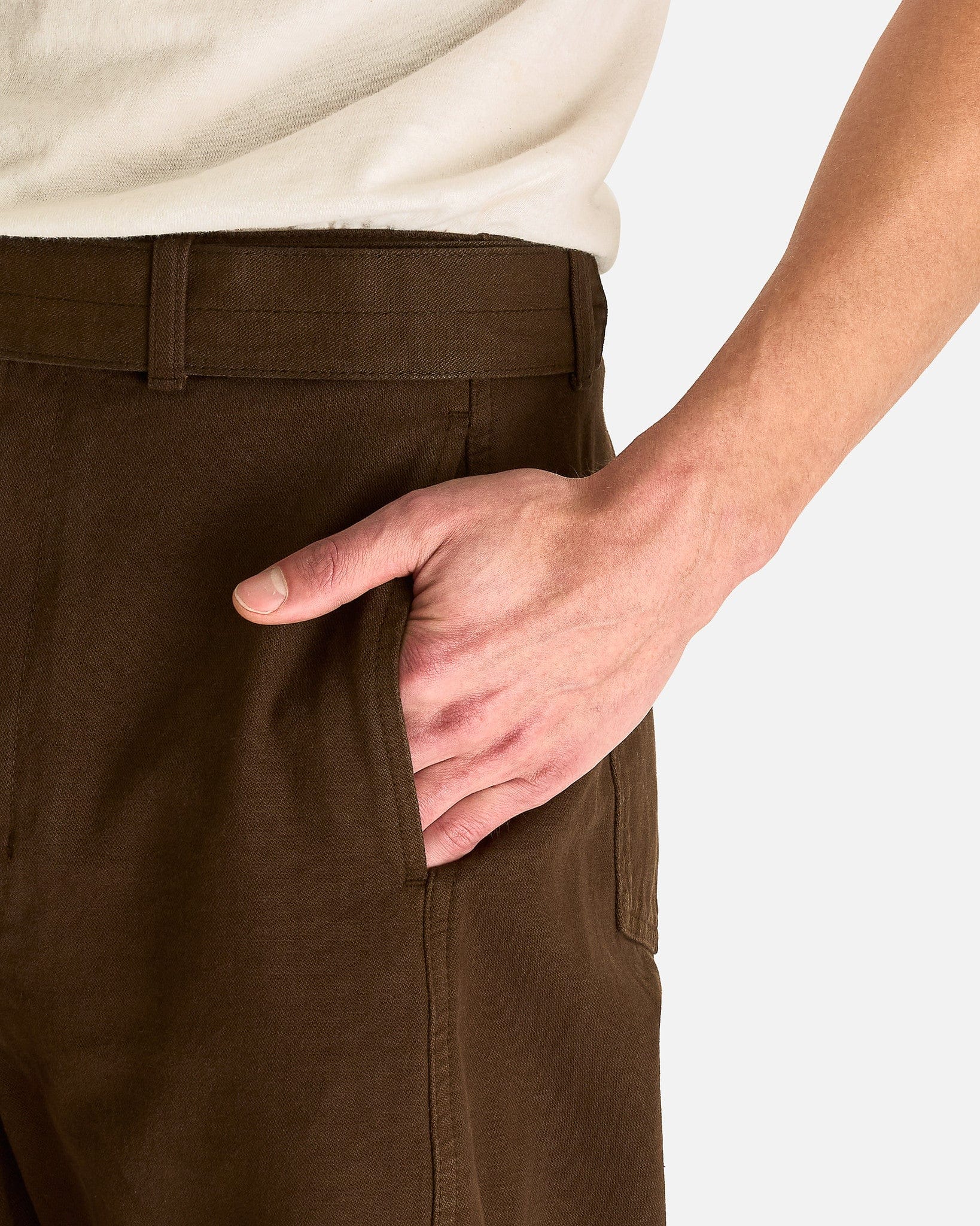 Lemaire Men's Pants Twisted Belted Pants in Cacao