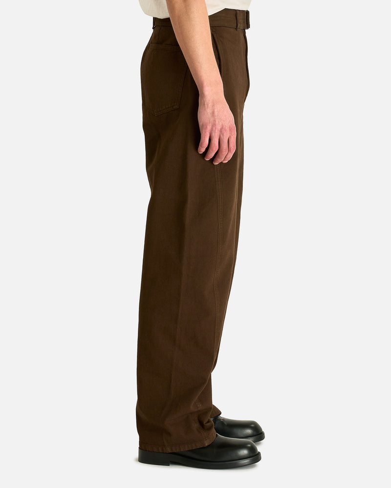 Lemaire Men's Pants Twisted Belted Pants in Cacao