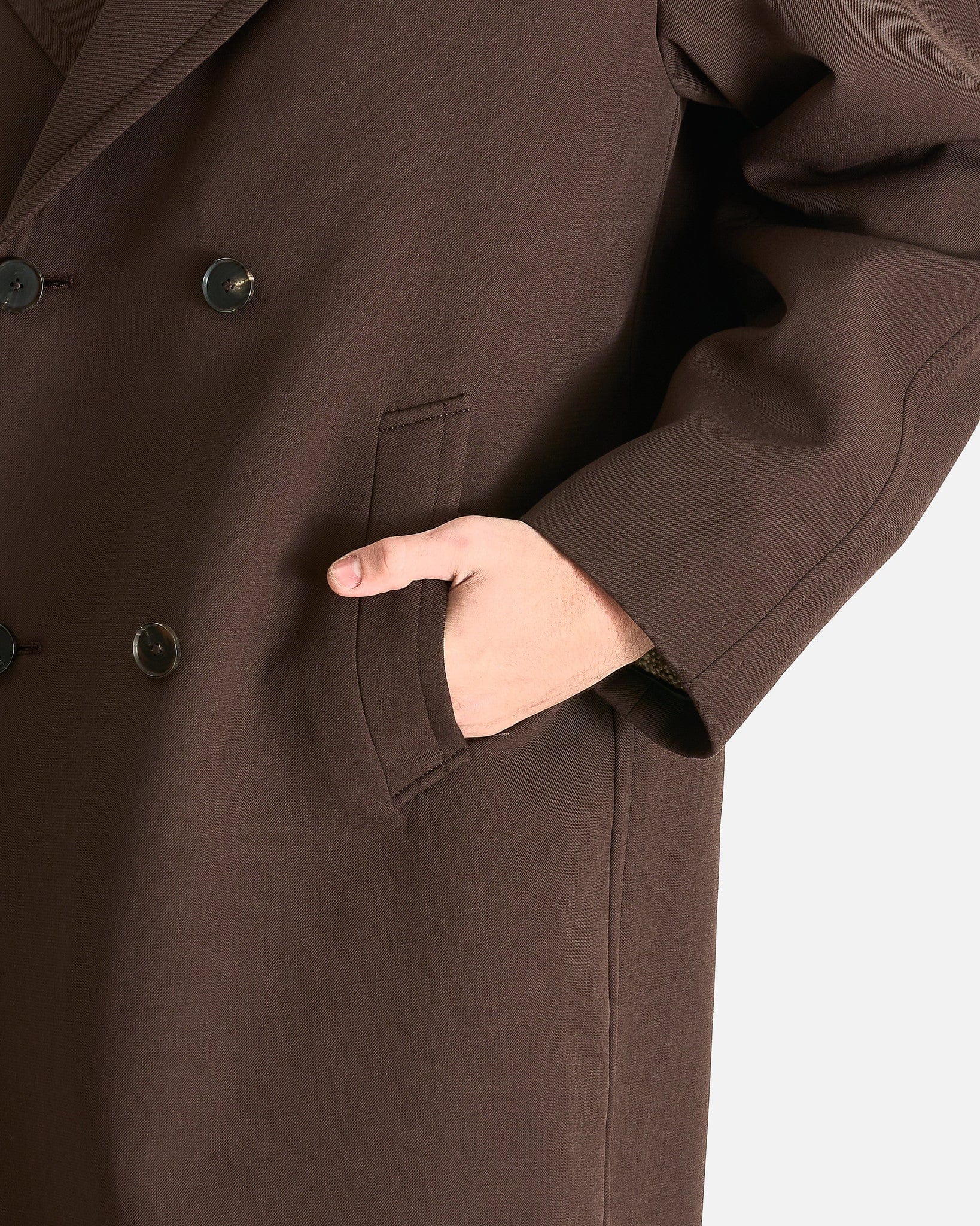 Twisted Double Cloth Coat in Dark Brown – SVRN