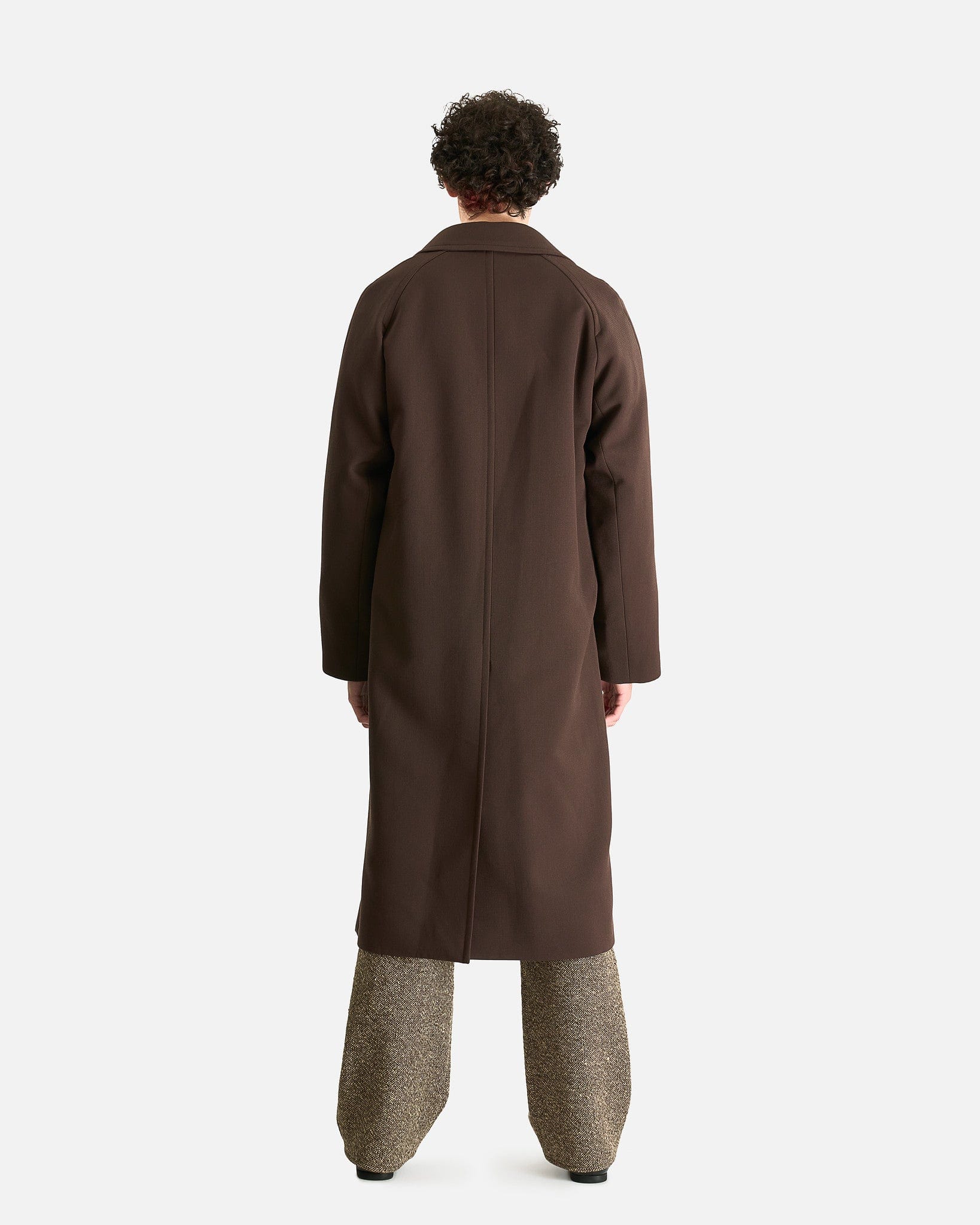 Twisted Double Cloth Coat in Dark Brown – SVRN