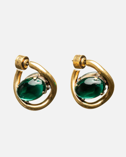 Marni Jewelry O/S Twisted Hoop Earrings in Emerald