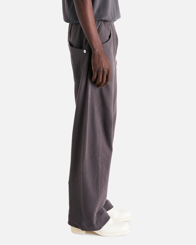 Omar Afridi Men's Pants Twisted Lounge Pants in Charcoal Cotton Jersey