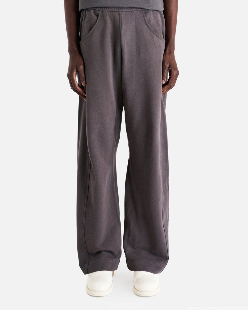 Omar Afridi Men's Pants Twisted Lounge Pants in Charcoal Cotton Jersey