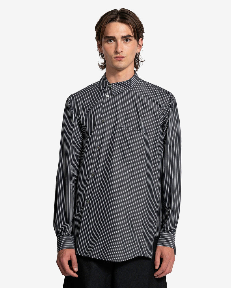 BLACK Comme des Garçons Men's Shirts Twisted Placket Shirt in Black