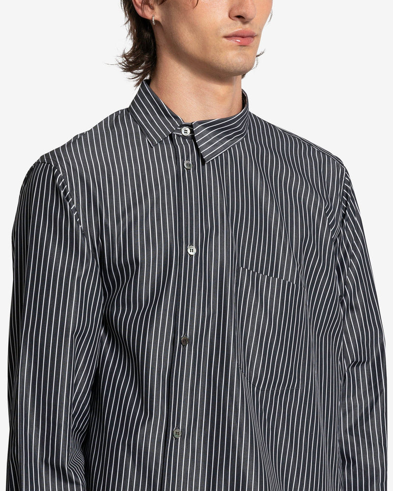 BLACK Comme des Garçons Men's Shirts Twisted Placket Shirt in Black