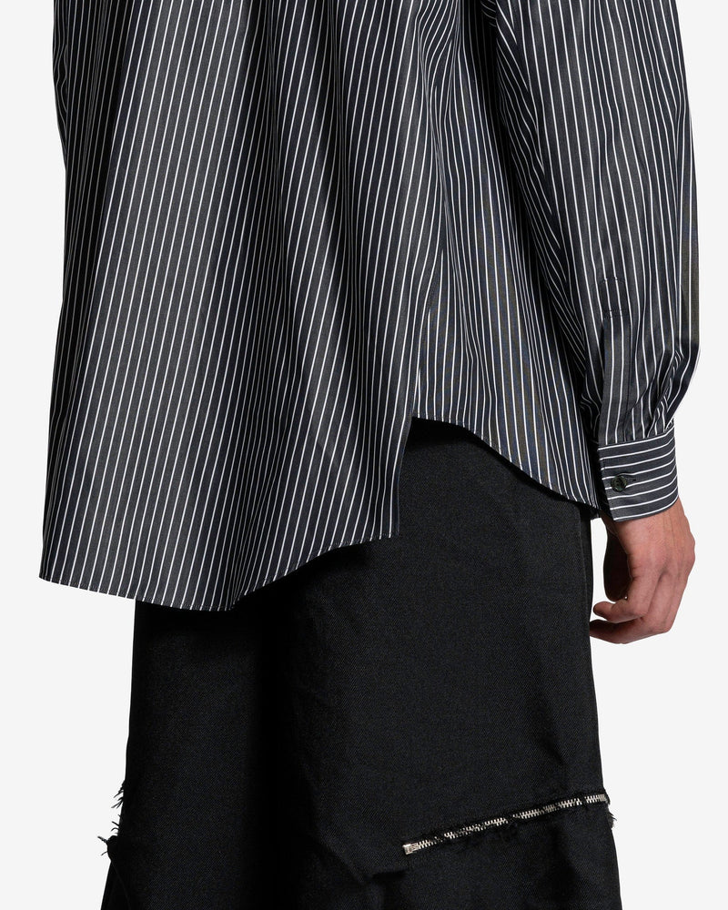 BLACK Comme des Garçons Men's Shirts Twisted Placket Shirt in Black