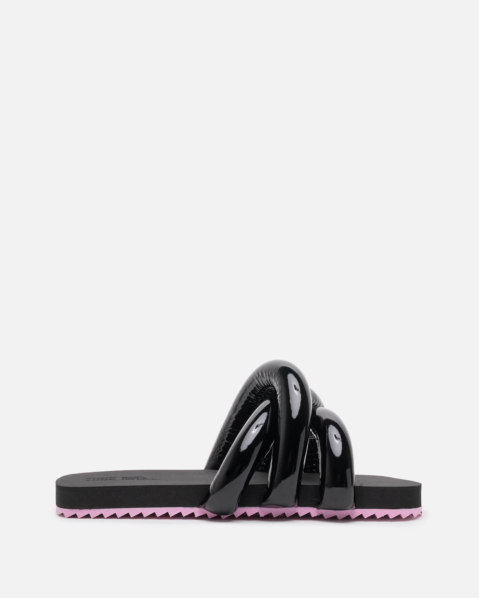 YUME YUME Women Sneakers Tyre Slide in Shiny Black/Lilac