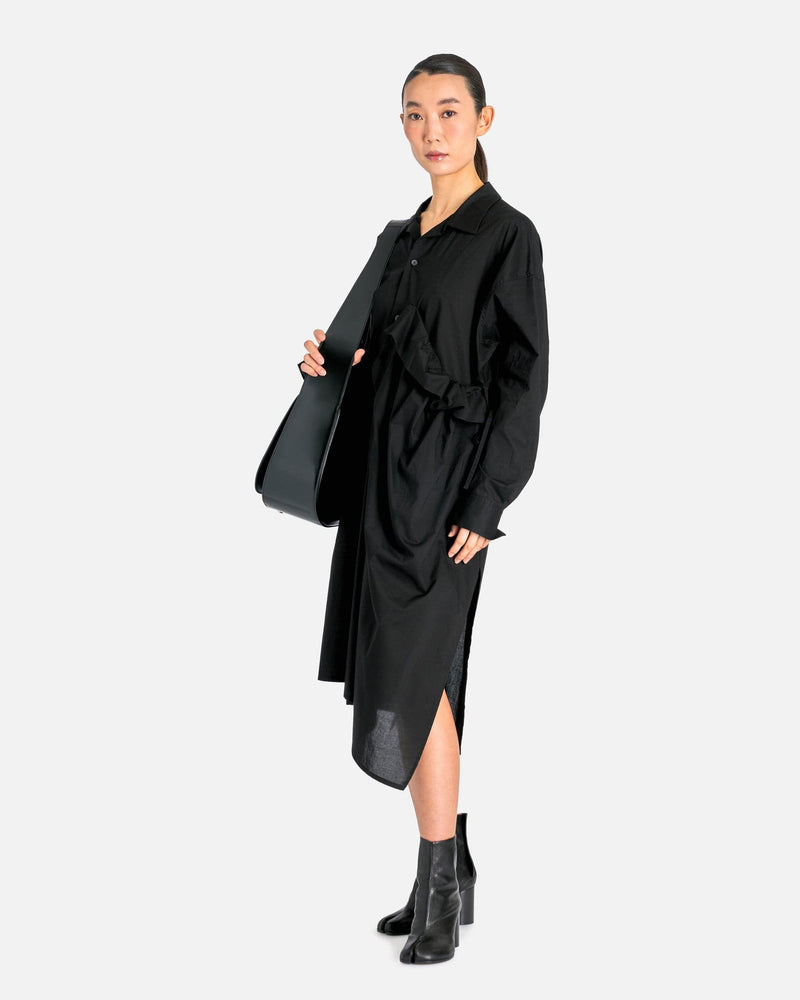 Y's by Yohji Yamamoto Women Dresses 02 U-Left Gathered Dress in Black