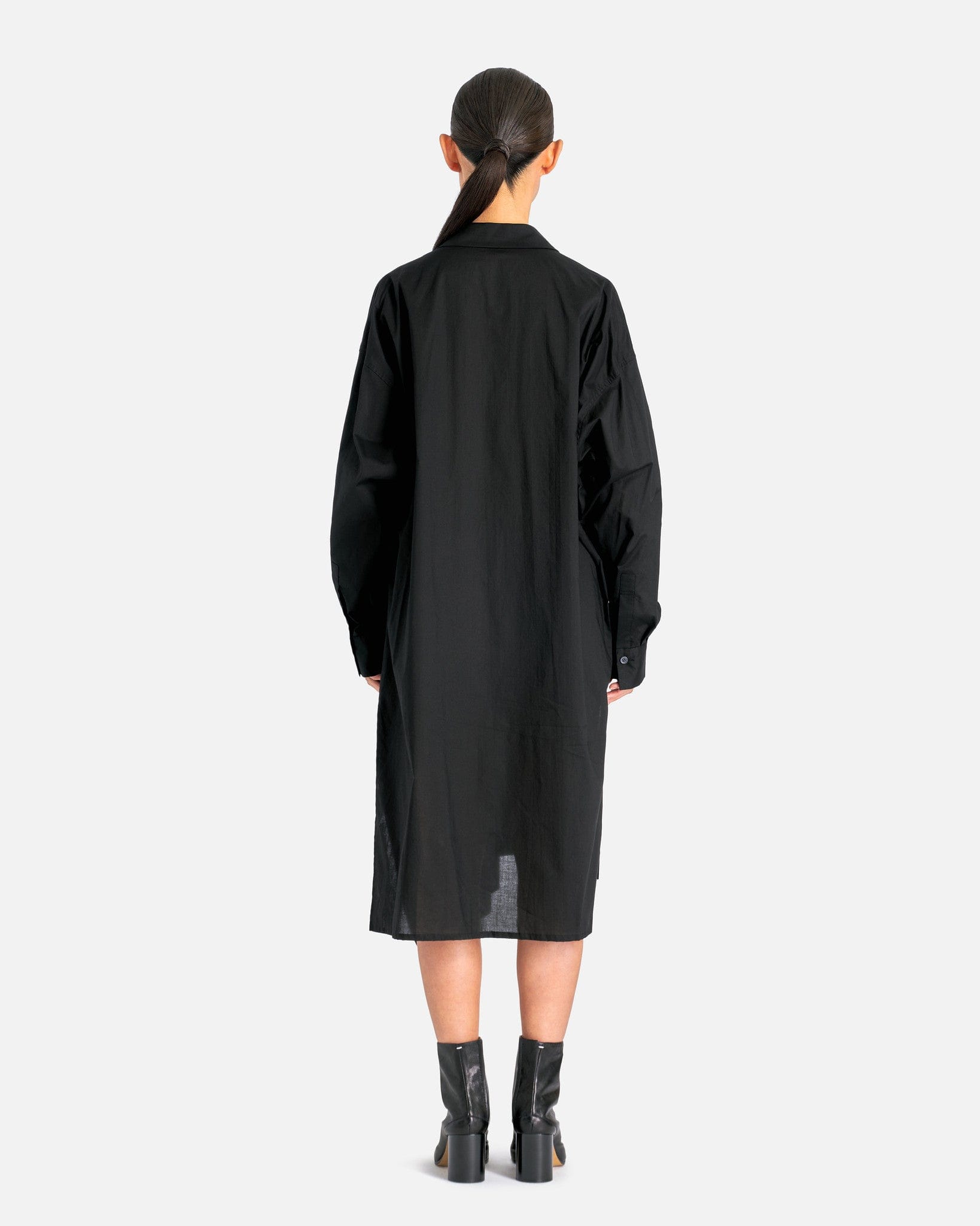 Y's by Yohji Yamamoto Women Dresses 02 U-Left Gathered Dress in Black