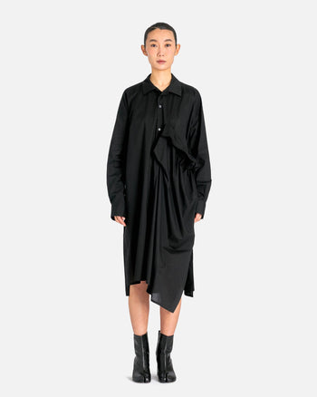 U-Left Gathered Dress in Black – SVRN