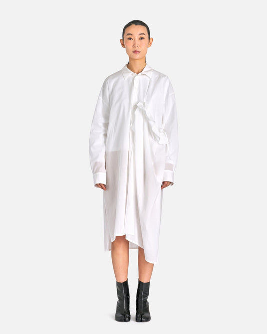 Y's by Yohji Yamamoto Women Dresses 02 U-Left Gathered Dress in White
