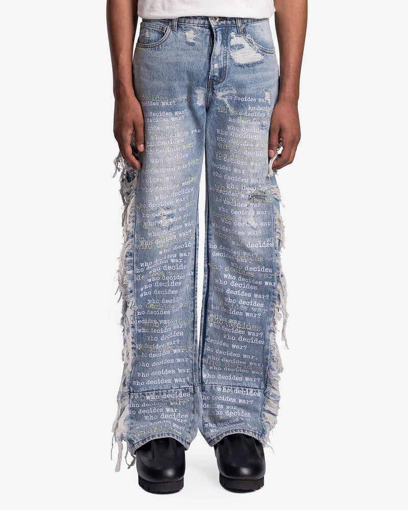 Who Decides War Men's Jeans Ultra Flare Scripture Denim in Sky