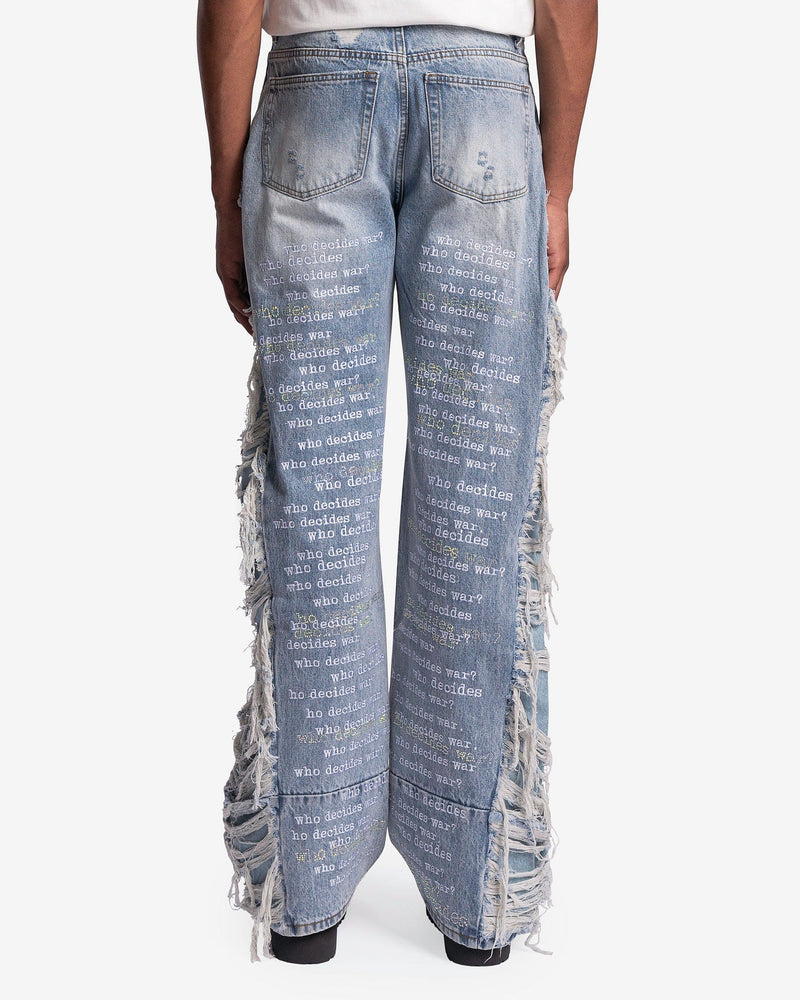 Who Decides War Men's Jeans Ultra Flare Scripture Denim in Sky