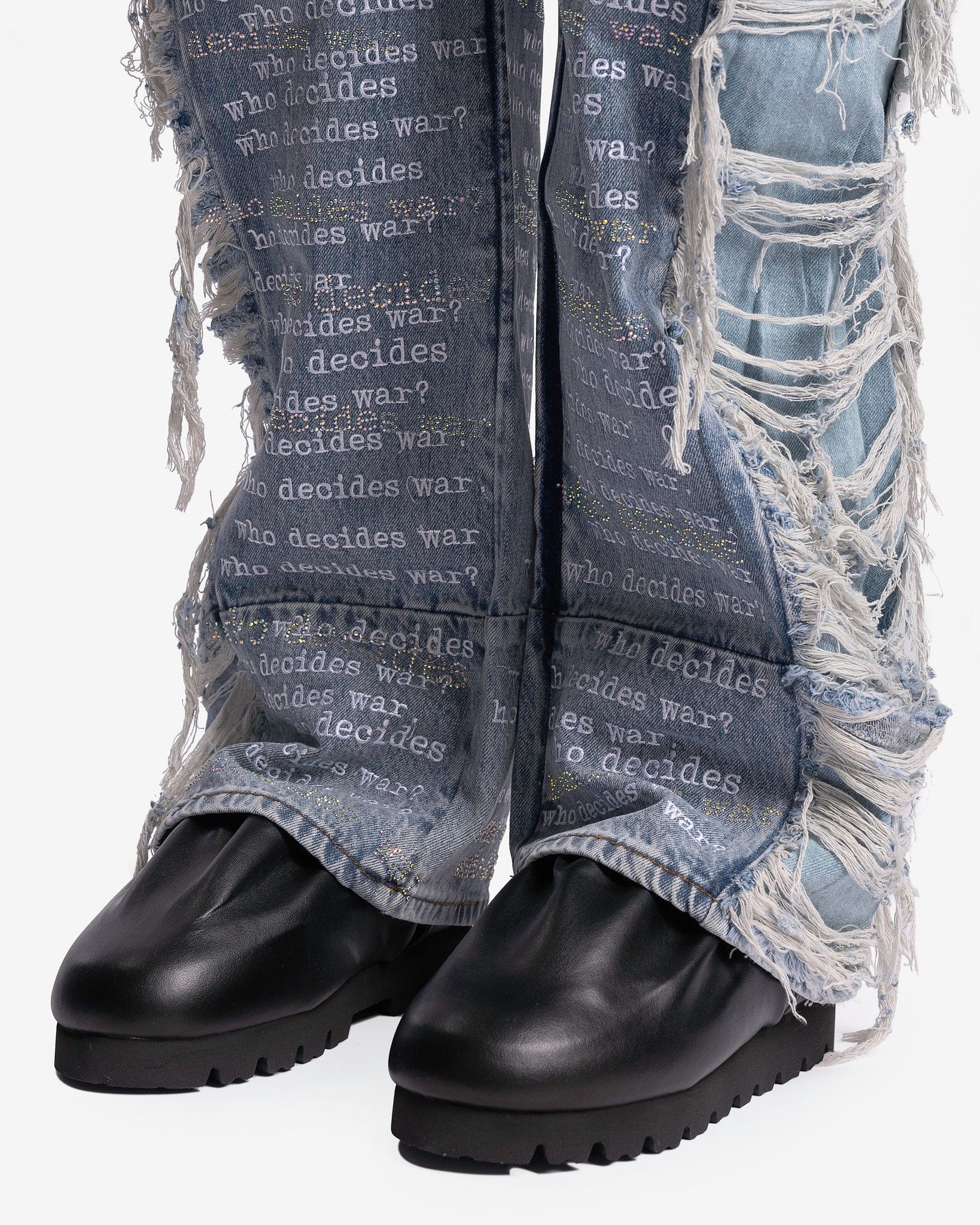 Who Decides War Men's Jeans Ultra Flare Scripture Denim in Sky