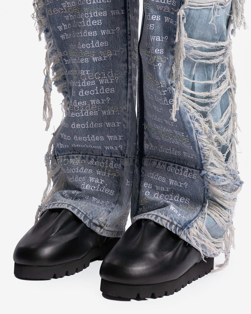 Who Decides War Men's Jeans Ultra Flare Scripture Denim in Sky