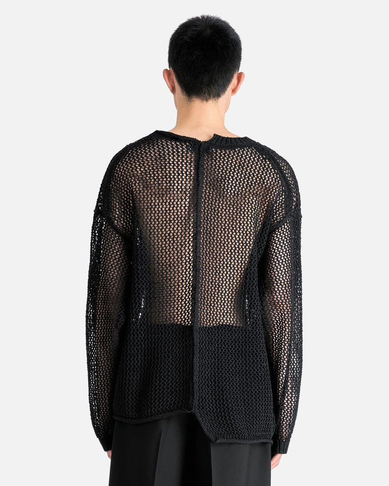 Yohji Yamamoto Pour Homme Men's Tops Uneven Long Sleeve in Black