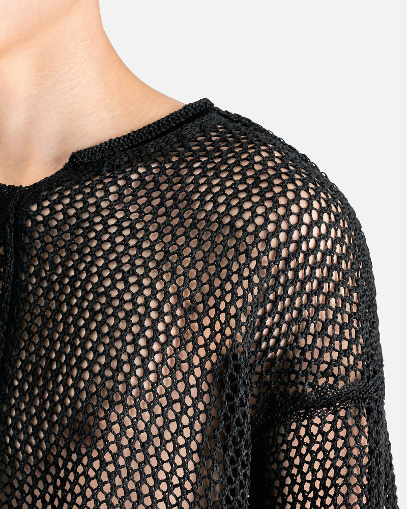 Yohji Yamamoto Pour Homme Men's Tops Uneven Long Sleeve in Black