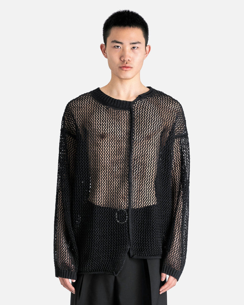 Yohji Yamamoto Pour Homme Men's Tops Uneven Long Sleeve in Black