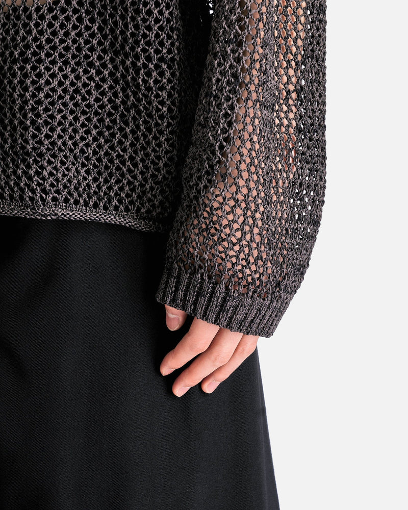 Yohji Yamamoto Pour Homme Men's Tops Uneven Long Sleeve in Charcoal