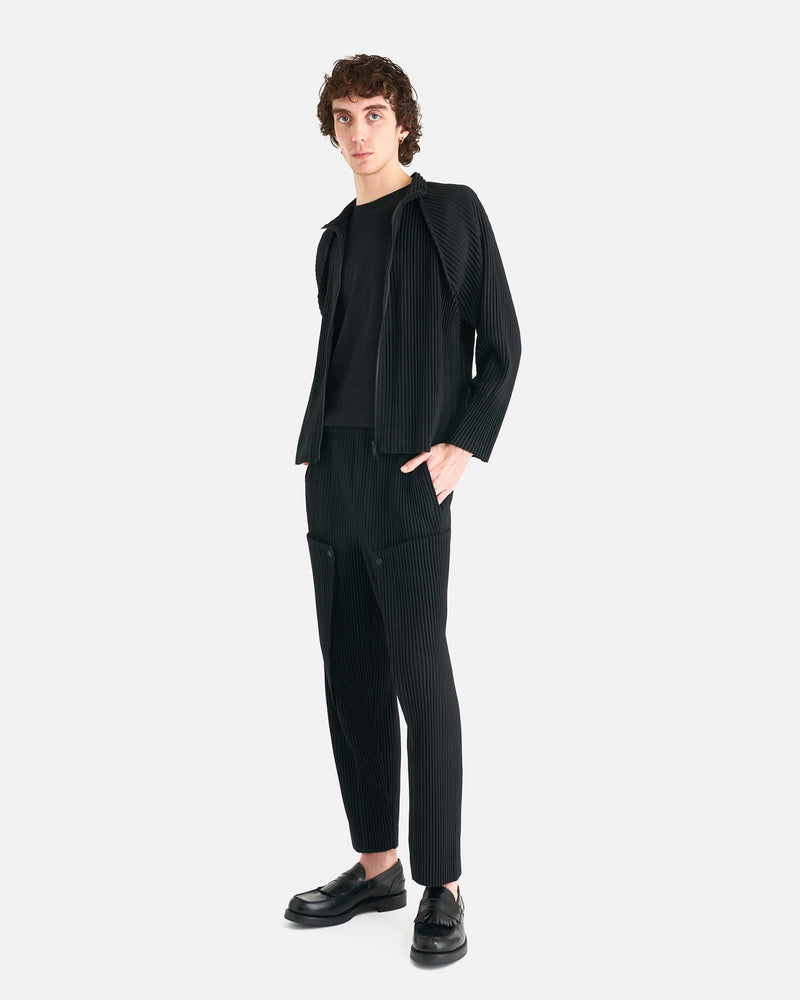 Homme Plissé Issey Miyake Men's Pants Unfold Pleated Trousers in Black