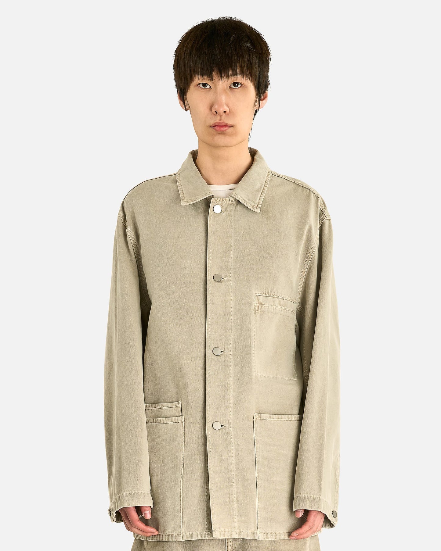 Lemaire Men's Shirts Utility Overshirt in Moonstone