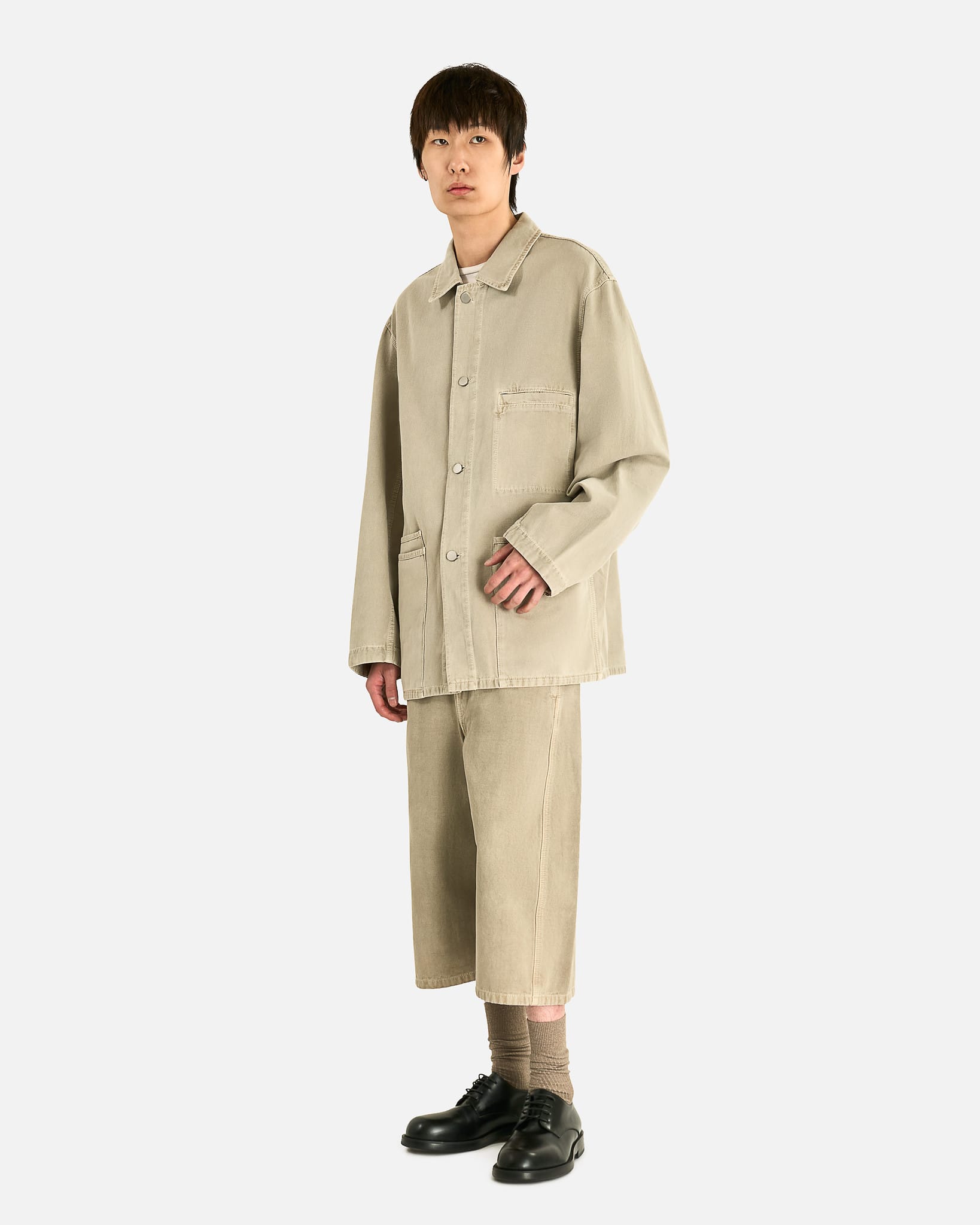 Lemaire Men's Shirts Utility Overshirt in Moonstone