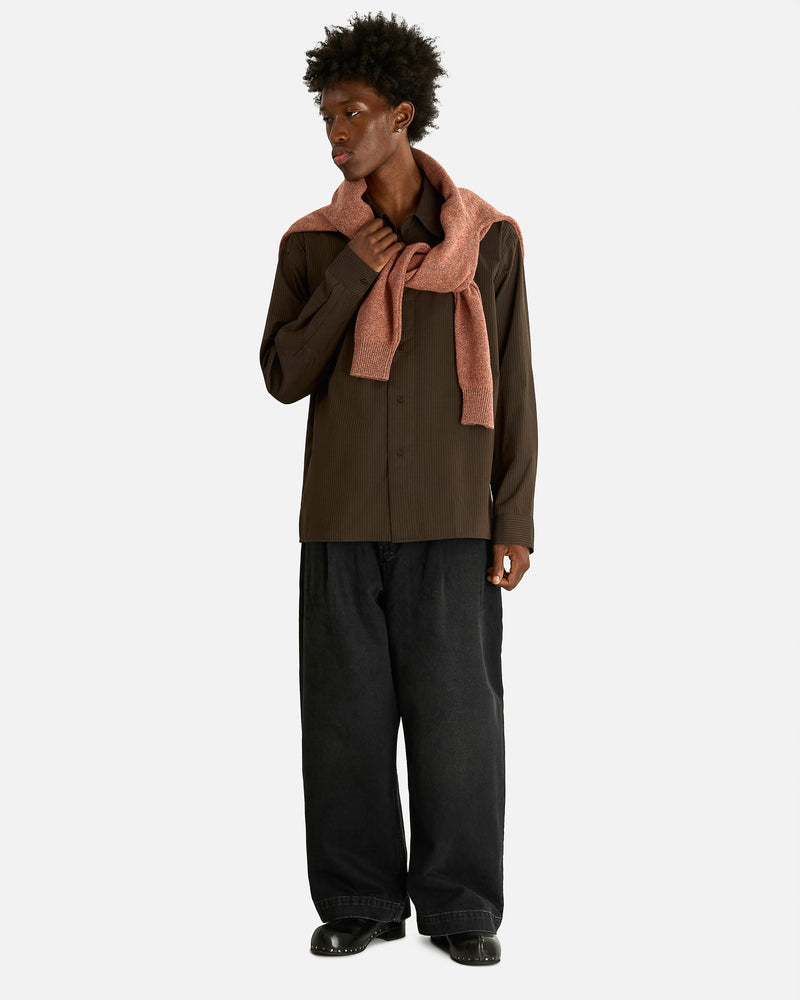LEMAIRE Men Sweaters V-Neck Sweater in Coral Melange