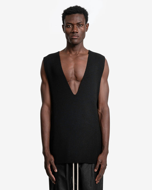 Rick Owens Men's T-Shirt O/S V-Tank in Black