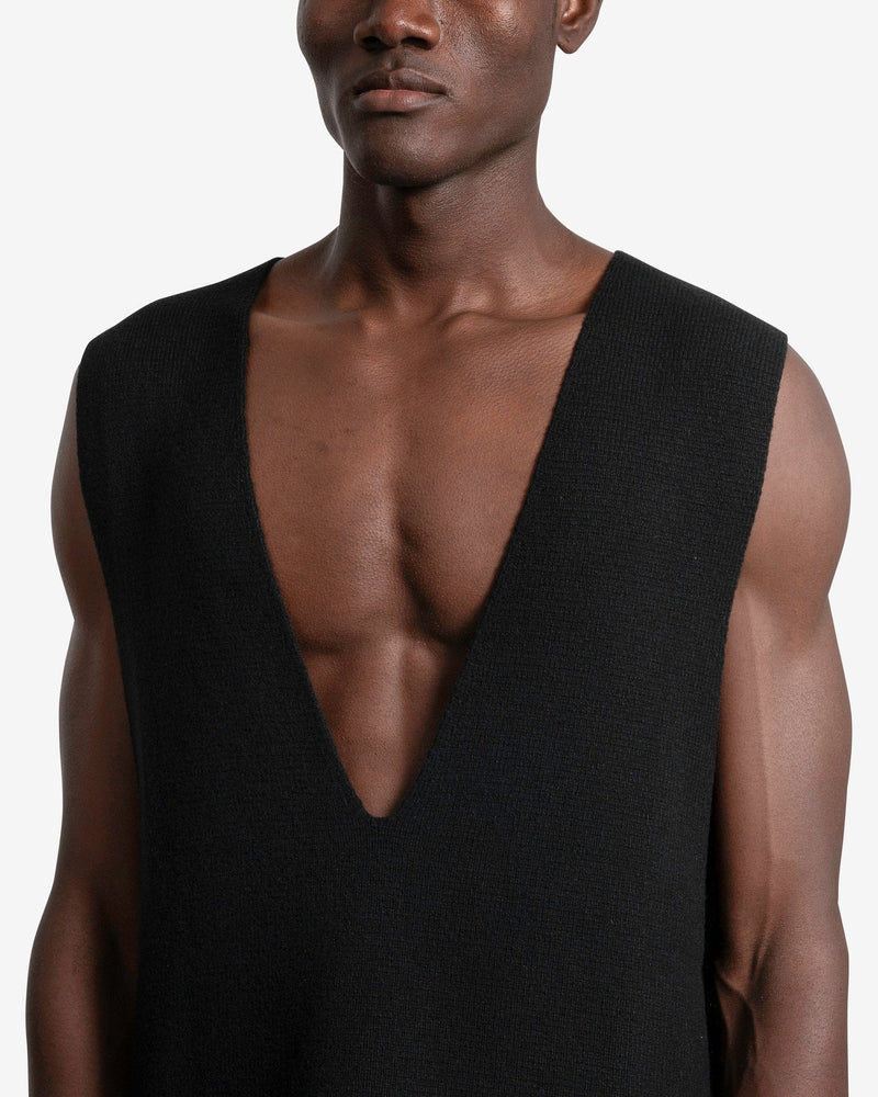Rick Owens Men's T-Shirt O/S V-Tank in Black