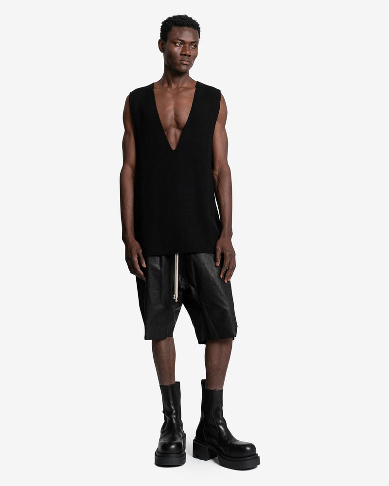 Rick Owens Men's T-Shirt O/S V-Tank in Black