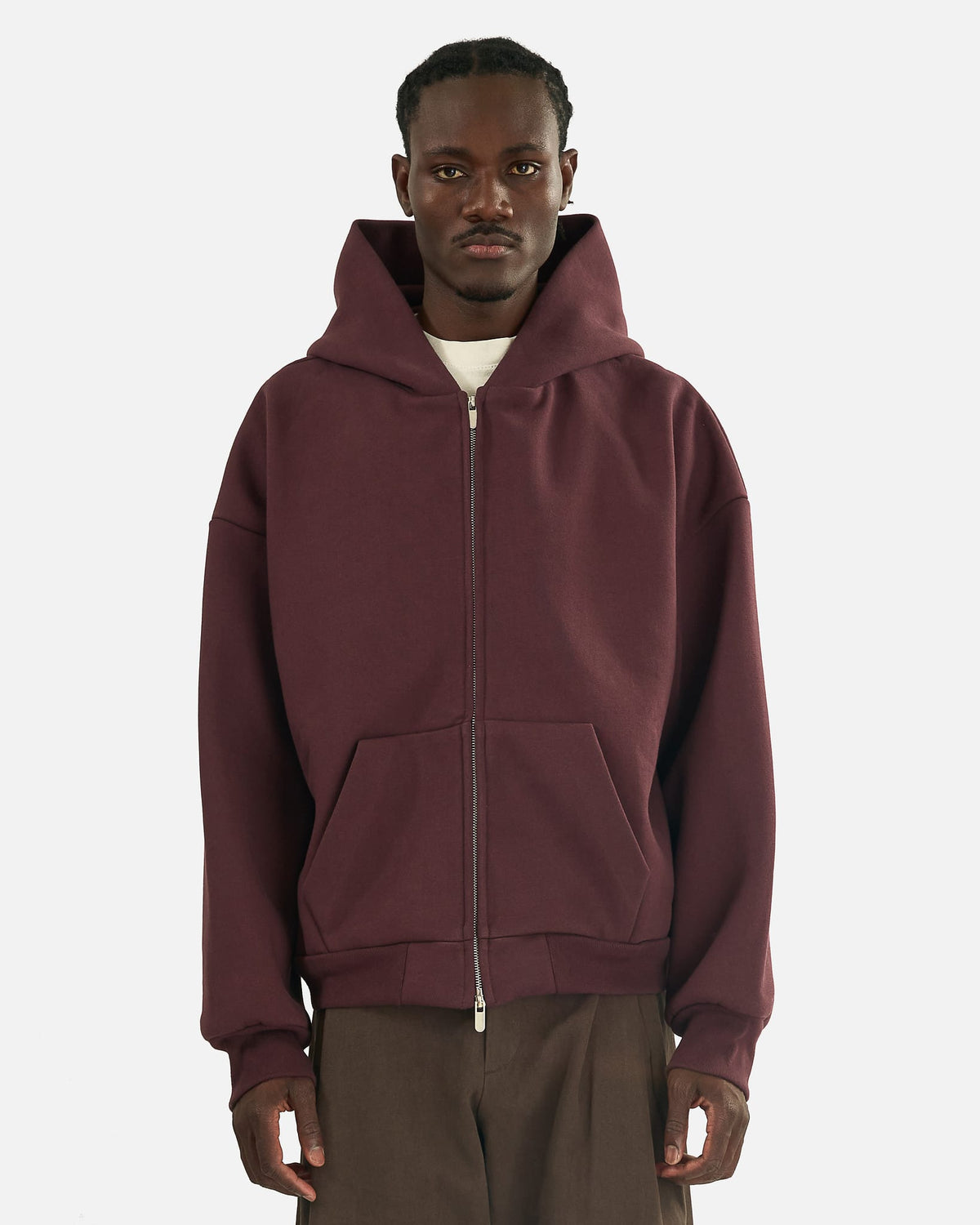 Seventh Men's Sweatshirts V2 Zip Hoodie in Cranberry