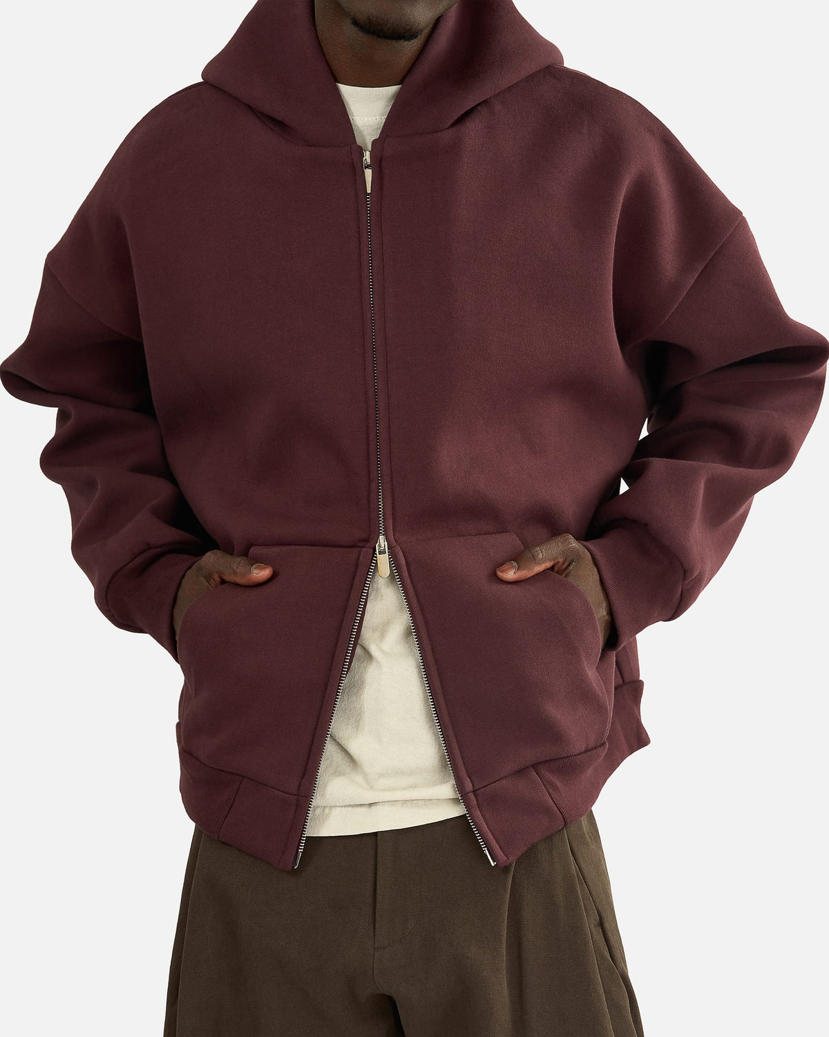 Seventh Men's Sweatshirts V2 Zip Hoodie in Cranberry