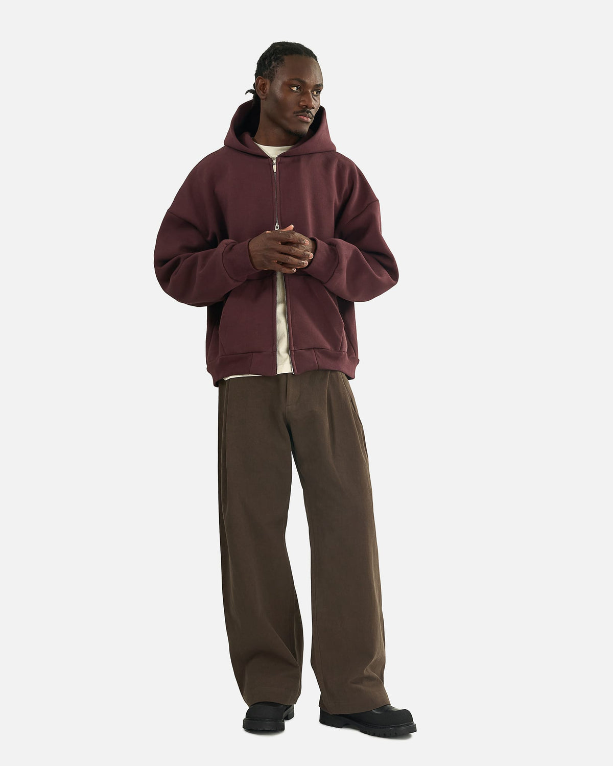 Seventh Men's Sweatshirts V2 Zip Hoodie in Cranberry