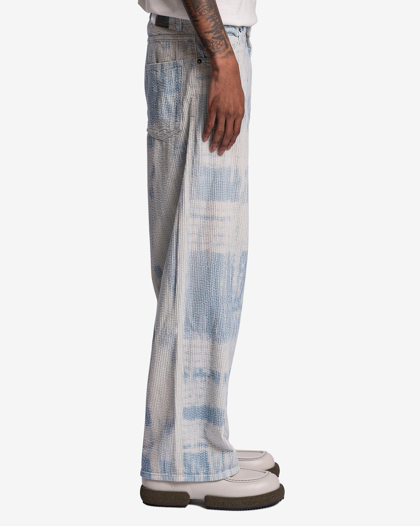 Our Legacy Men's Pants Vast Cut in Blue Brush Stroke Print
