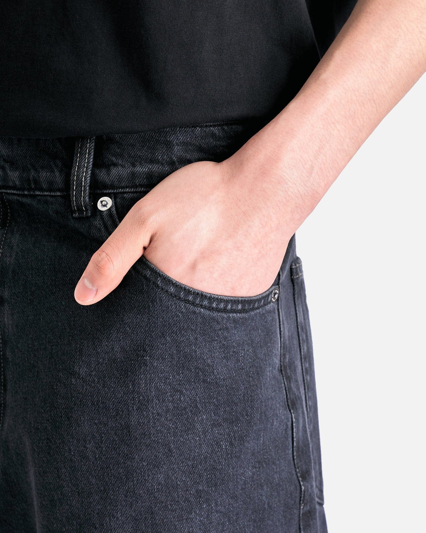 Our Legacy Men's Jeans Vast Cut in Washed Black Denim
