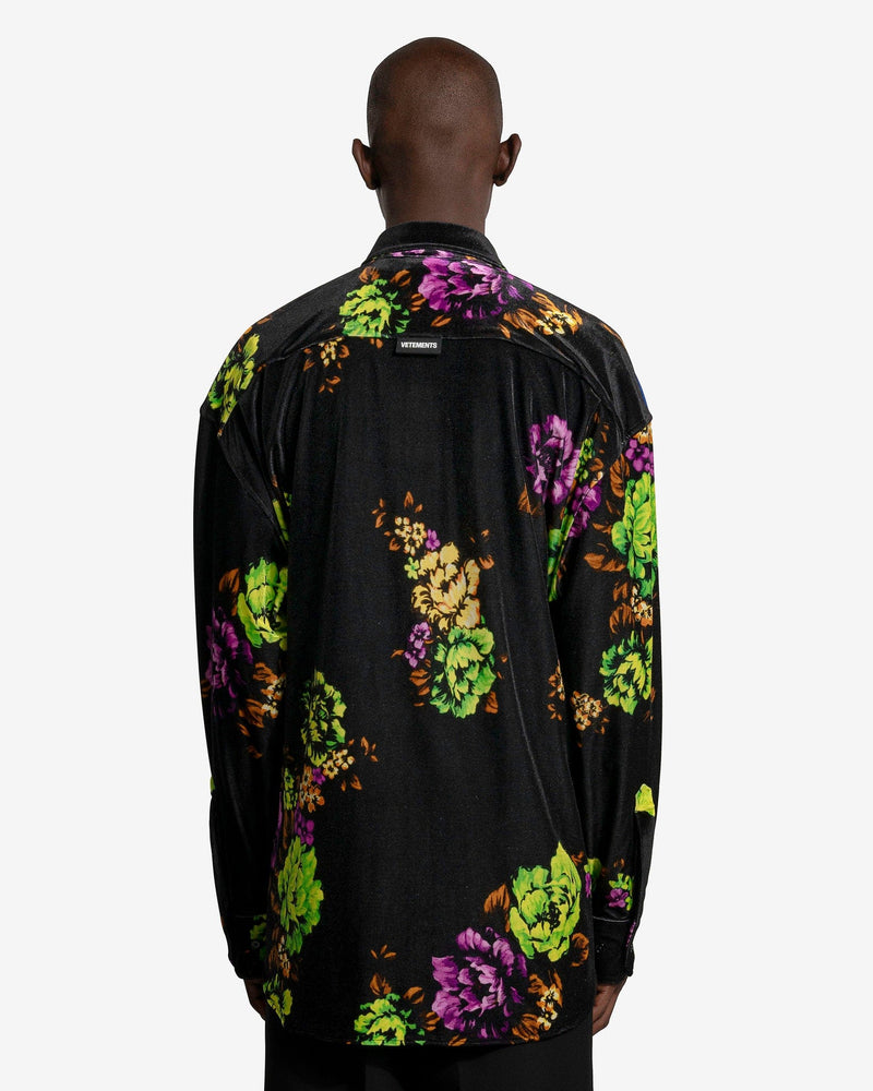 VETEMENTS Men's Shirts Velvet Flower Shirt in Floral