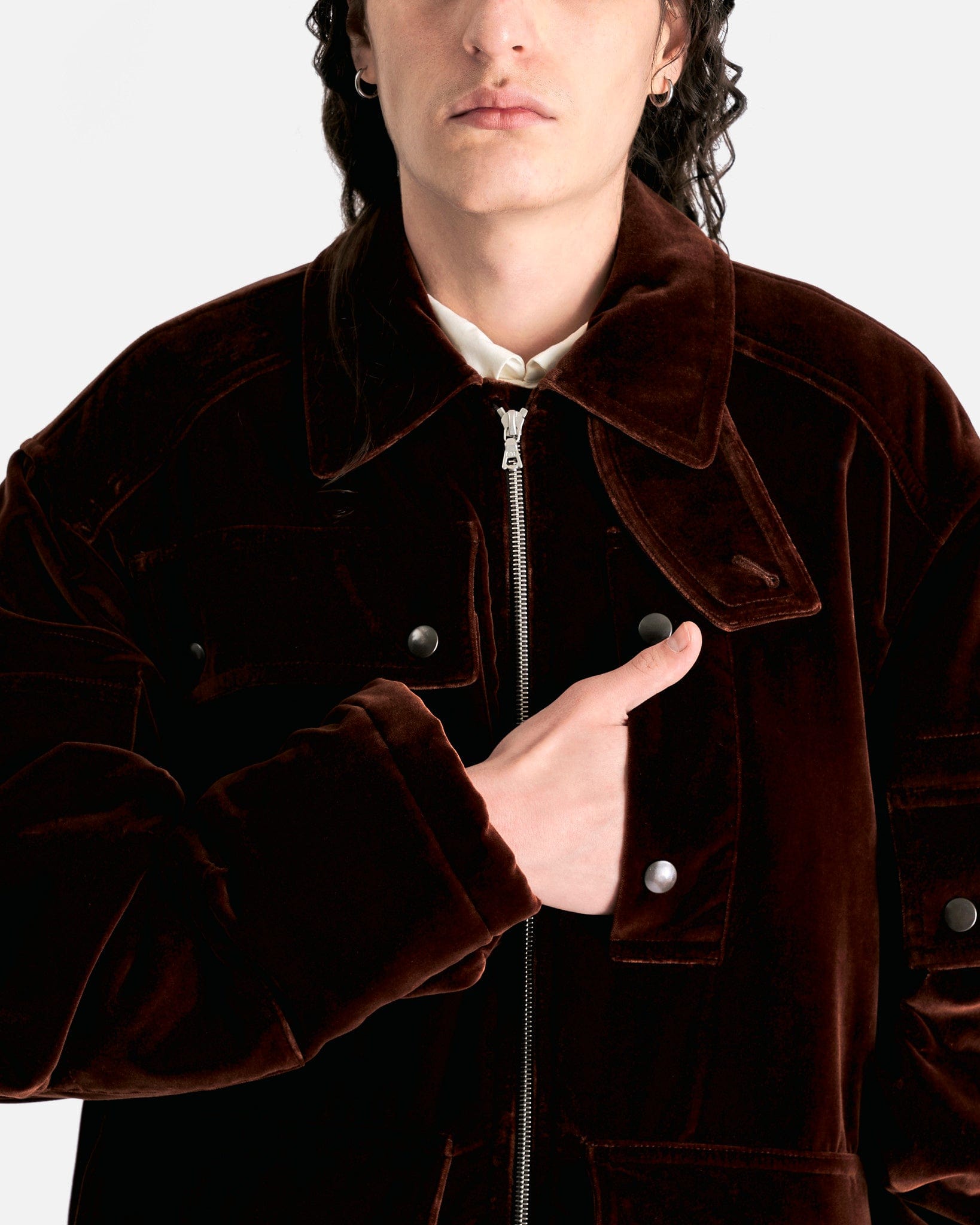 Vilburn Velour Jacket in Brown – SVRN