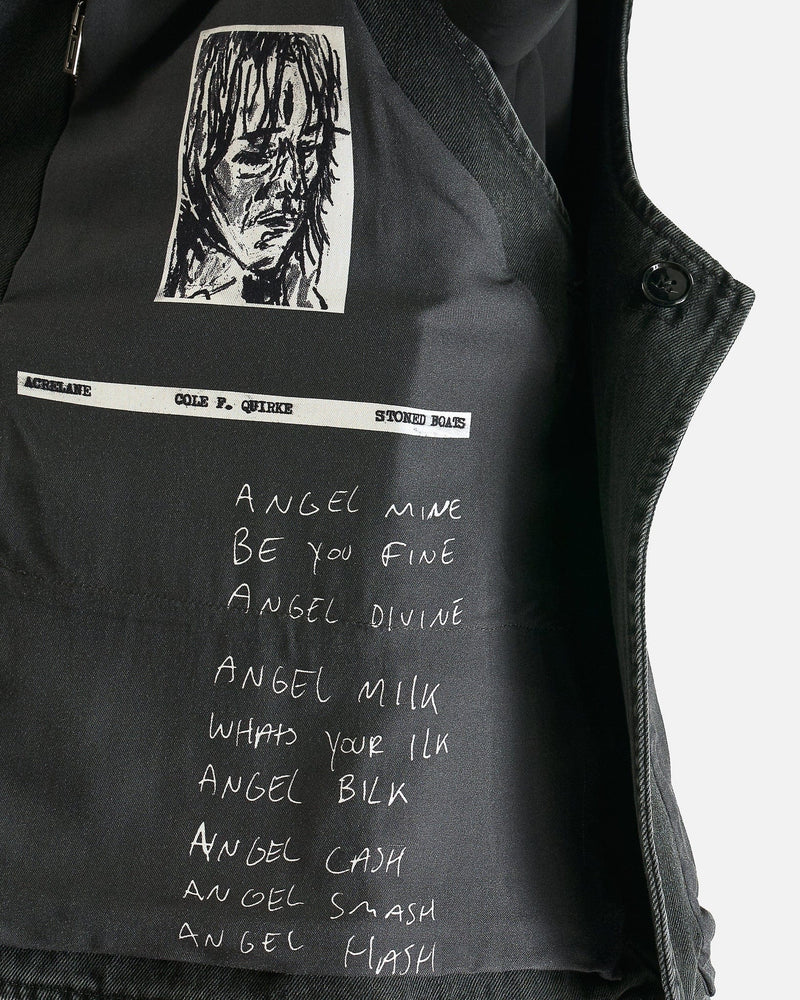 Ann Demeulemeester Men's Shirts Vilken Sleeveless Cargo Overshirt in Faded Grey