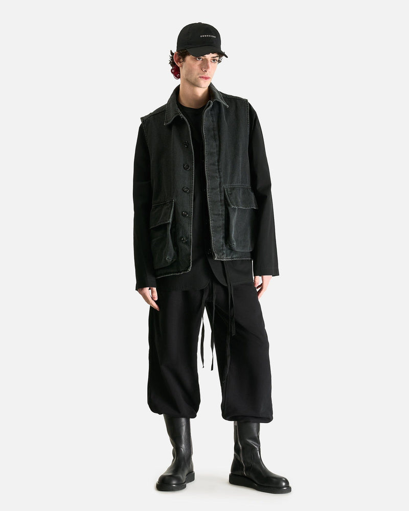 Ann Demeulemeester Men's Shirts Vilken Sleeveless Cargo Overshirt in Faded Grey